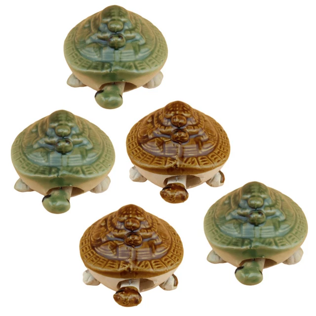 5 piezas Figura de tortuga de cerámica Tanque Tortuga Juguete Tortuga Acuario Artificial