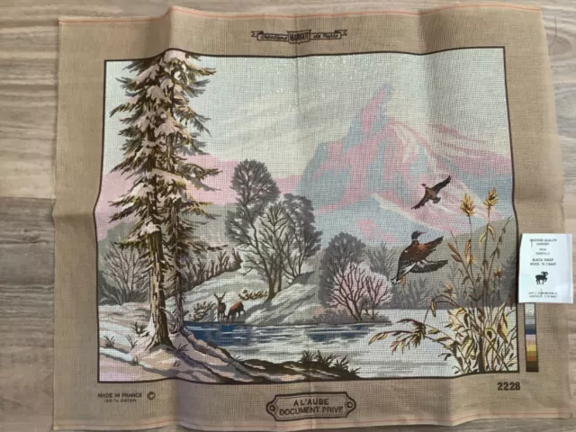 Margot tapestry to be stitched - Dawn at Alpine Lake