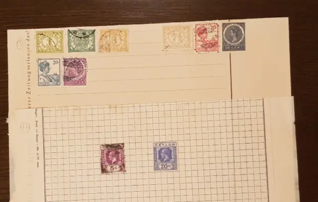 Briefmarken, alt, gestempelt, Ceylon, Niderlansch-Indie vor 1930