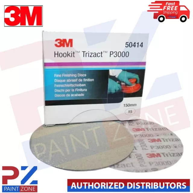 3M  Hookit Trizact 50414  Fine Sanding Discs P3000 150mm Box of 15