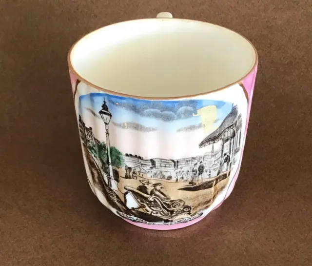 Antique19th century german porcelain pictorial souvenir— The Esplanade Weymouth.
