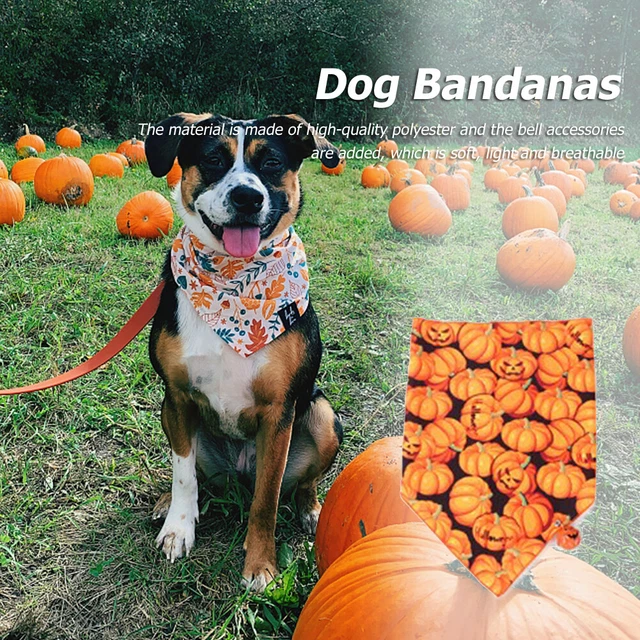 FR Halloween Dog Bandanas Comfortable Pet Dog Bandana for Puppy Kitten Accessori