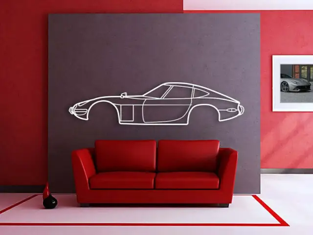 Wall Art Home Decor 3D Acrylic Metal Car Auto Poster USA 1969 2000GT
