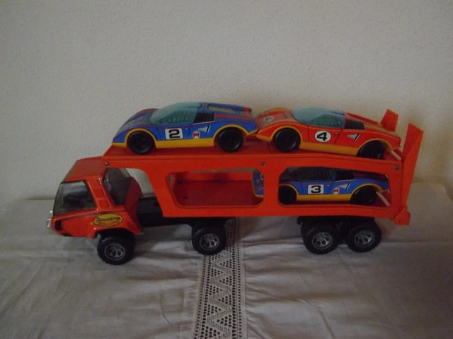 ANCIEN JOUET CAMION Pompier Miniature Tole Et Plastique Joustra Goliath