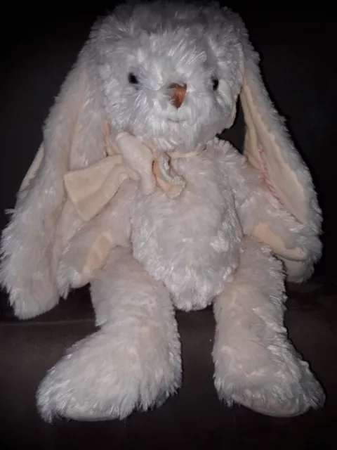 Peluche doudou lapin écru  longues oreilles 40cm Bukowski Ttbe brodé Camille