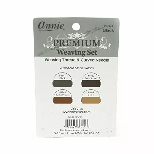 Annie Premium Weaving Set Black,1 Weaving Thread & 1 Curved Needle 2