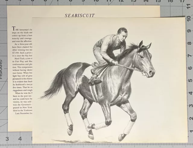 Seabiscuit By C W Anderson Vintage Racehorse Print From The Smashers See Photos