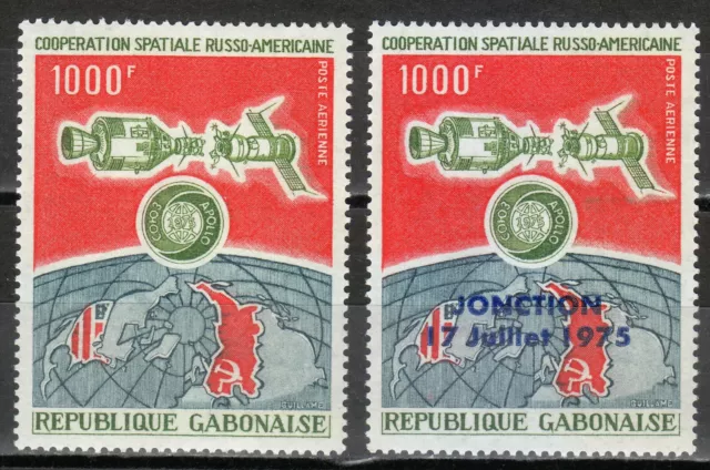 Gabon 1974/1975 MNH Sc C152,C169 Mi 539,572 Apollo-Soyuz Space mission **