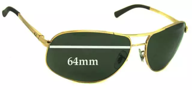 SFx Replacement Sunglass Lenses fits Ray Ban RB3387 - 64mm Wide