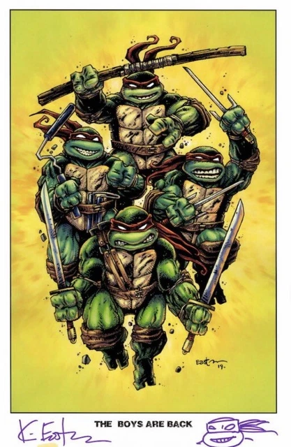 Teenage Mutant Ninja Turtles Print Signed by Kevin Eastman 11X17