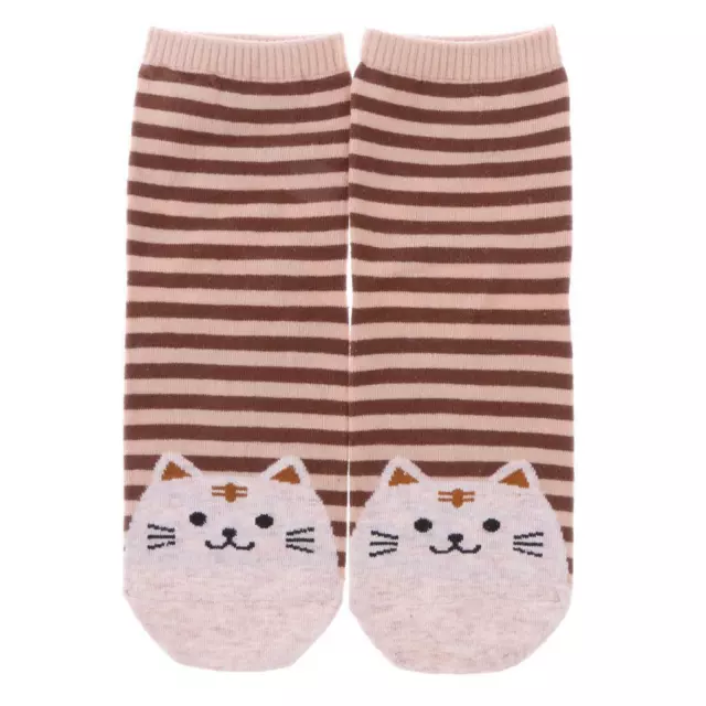 Fashion Women Lovely Cute Cat Socks Animal Cartoon Cotton Stripe Socks