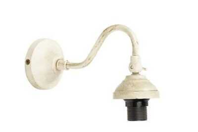 Applique lampada parete in ottone laccato bianco a cui applicare un paralume