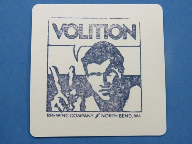 Beer Handmade Blue Brewery Coaster ~ VOLITION Brewery ~ North Bend, WASHINGTON