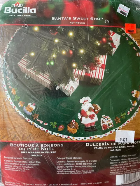 Bucilla SANTA'S SWEET SHOP Felt Christmas Stocking Kit FACTORY