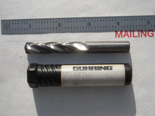 New Guhring Solid Carbide 5Xd, 3 Flute Drill 13/32" Dia X 2.15" Loc X 3-1/2" Oal