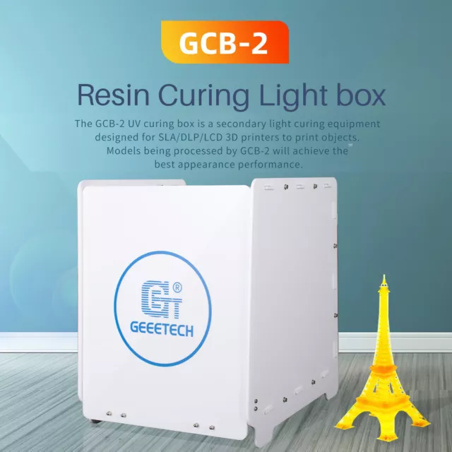 Geeetech Caja de curado resina modelo 3d GCB-2 Adaptación de con luz UV de 405nm