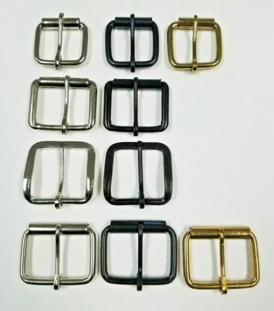 1-1/4" 1-1/2" 1-3/4" Plain Belt Buckle Nickel Plated Black Brass Quality lot