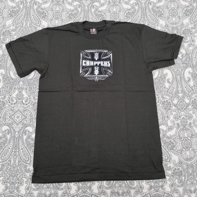 Black And White Motorcycle Shirt West Coast Choppers Iron Cross