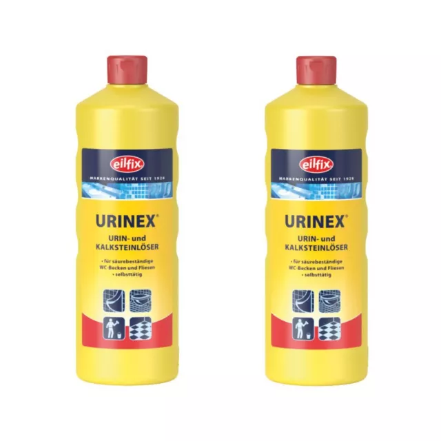 Eilfix® Urinex Urin- und Kalksteinlöser 2 x 1 Liter Flasche Sanitärreiniger WC