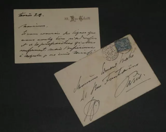 Henri OPPER de BLOWITZ - CARTE AUTOGRAPHE SIGNÉE [étranger à tout syndicat] 1888