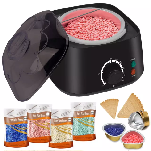 Wachsgerät Set Waxing Körper Haarentfernung Heißwachs Salon + Wachs Bohnen 400g