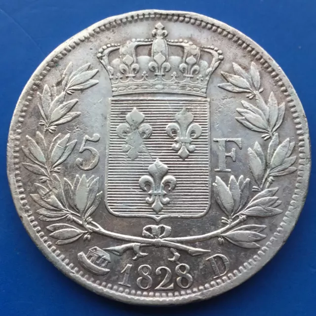 5 francs Charles X 1828 Lyon 24,6 gr ARGENT