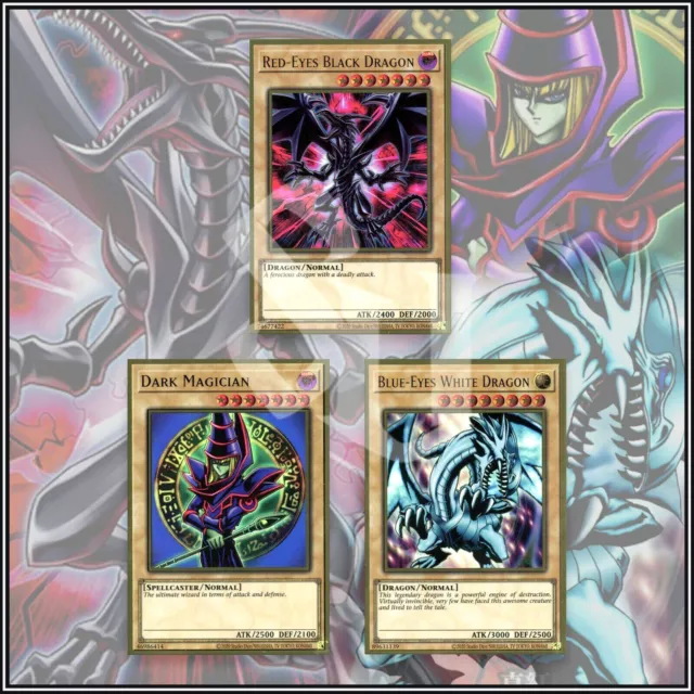 YuGiOh🔥BLUE-EYES ▪️ DARK MAGICIAN ▪️ RED-EYES DRAGON🔥GOLD RARE ▪️ 1ST EDITION