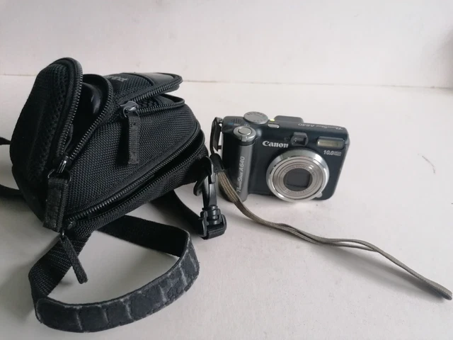 Canon PowerShot A640 10.0 MP Compact Digital Camera Black With Case