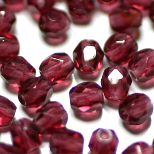 60 FACETTES Cristal de Bohême 4MM  ROSE FUSCHIA
