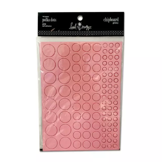 Heidi Swapp - Self-adhesive Glossy Chipboard - Pink Polka dots*