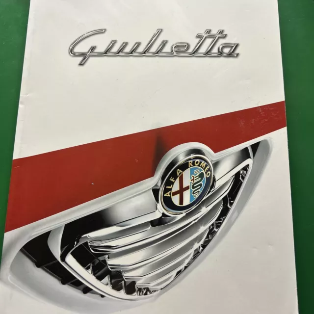 The Alfa Romeo Giulietta Range Original Car Sales Brochure Collectable 2010