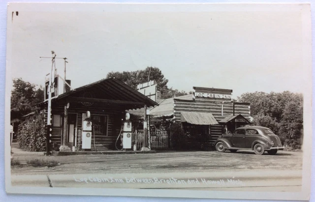 RPPC Real Photo Postcard- Cities Service Gas Station, Howell, Michigan MI