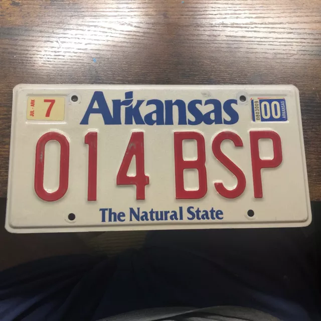 2000 Arkansas NATURAL STATE License Plate Very Nice Plate ! Y2K Year