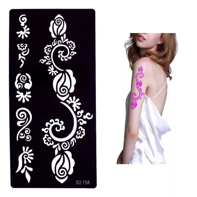 Henna Tattoo Schablone Airbrush Stencil Blume Kina Dövme