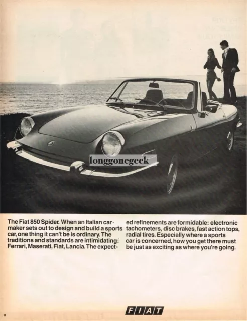 1970 Fiat 850 Spider Automobile Car VINTAGE Print Ad
