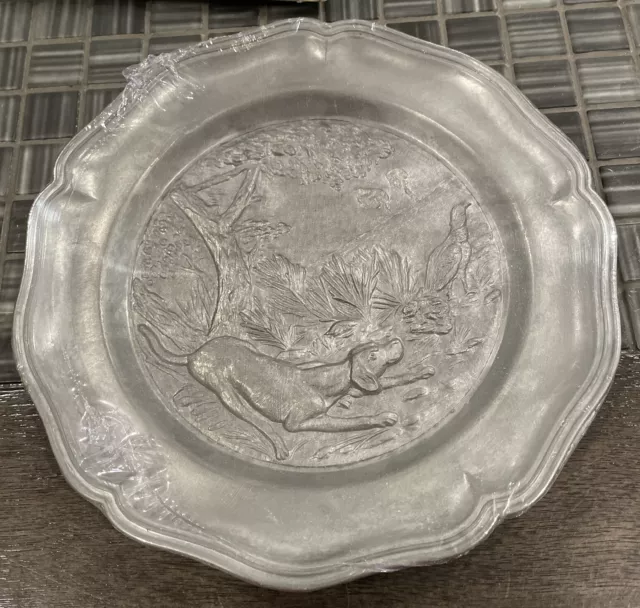 Italy Hunting Dog Pheasant Vintage Angel Mark Shorthair Pointer Pewter Plate