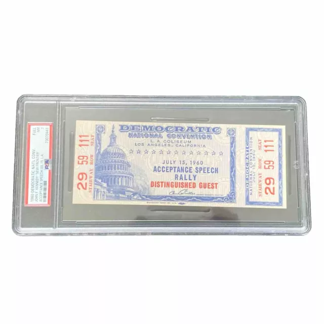 1960 Democratic National Convention Acceptance Speech John Kennedy Ticket PSA 7