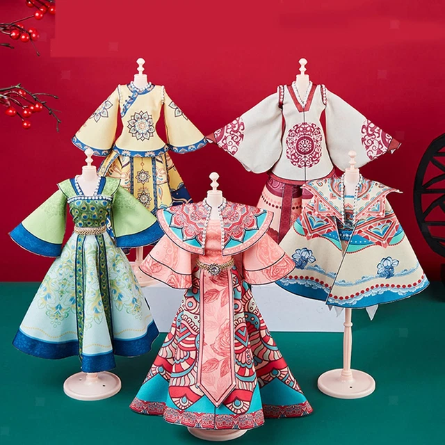 Juegos de Diseñador de Moda Para Niños, Ropa Hanfu 5 Piezas,