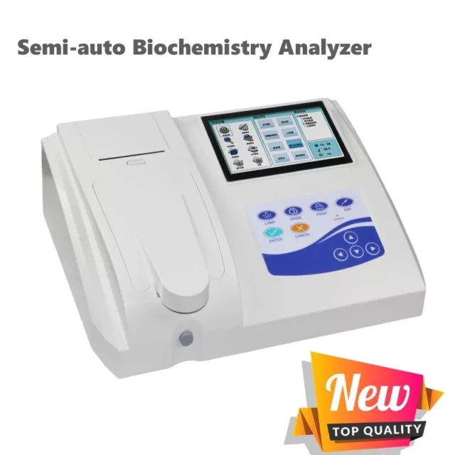 7" Color LCD Touch Digital Semi-auto Biochemistry Analyzer Blood Analyzing Alarm