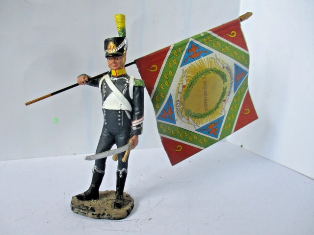 Figurine Hachette Porte-drapeau Napoléonien - 1ère Demi-brigade Infanterie Légère - Occasion