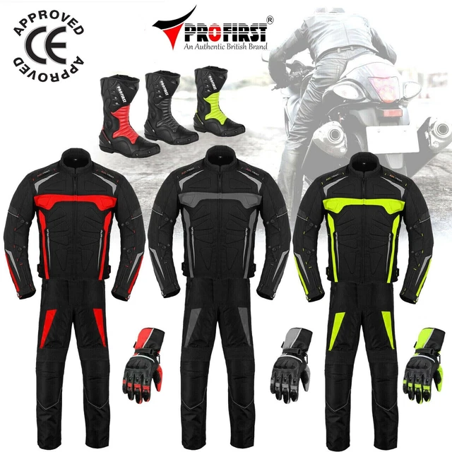 MEN MOTORBIKE RACING Leather Boots Waterproof Armoured Suit Motorcycle