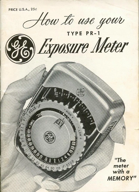 How To Use Your Ge General Electric Type Pr-1 Exposure Meter  Users Manual