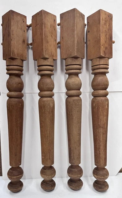 Set of 4 Antique Furniture Grade American Black Walnut Table Legs, Lathe Turned Set of 4 Antique Furniture Grade American Black Walnut Table Legs, Lathe Turned