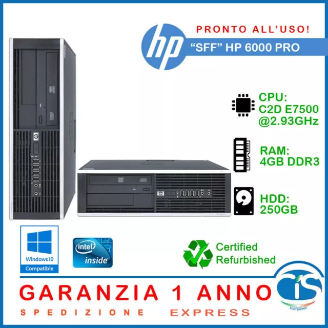 Desktop Fisso Pc Computer Hp Economico Ricondizionato Intel 4Gb Ddr3 Windows 10 3