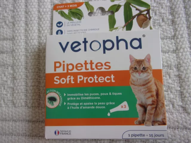 boite de 3 pipettes Soft Protect Vetocha pour chat     NEUF