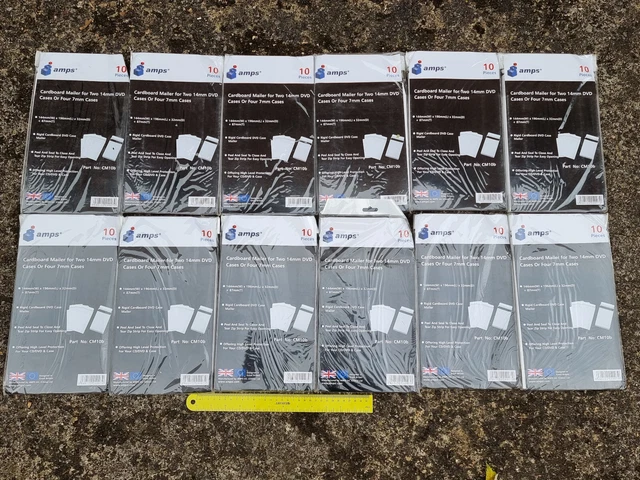 LOTTO DI LAVORO ALL'INGROSSO STIVALI AUTO DVD CARTONE MAILER 12 CONFEZIONI NUOVISSIME! 120 busta