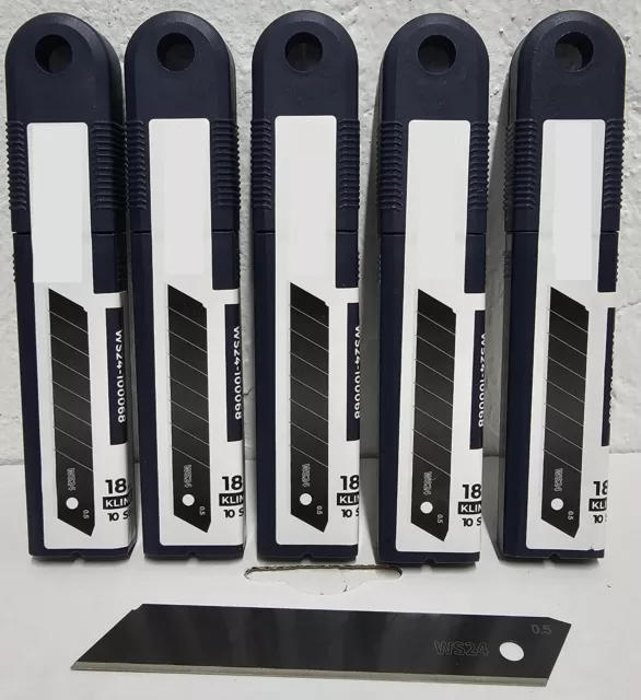 50x Abbrechklingen 18mm schwarz Cuttermesser Ersatzklingen Cutterklingen scharf