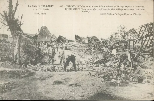 80 - CPA - Erbecourt - NOS Soldiers IN The Village