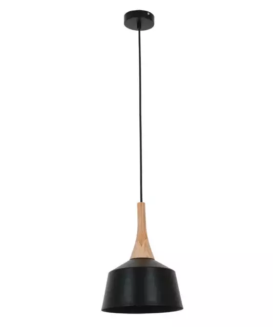 Beacon Lighting Husk 205mm Pendant in Matte Black/Ash