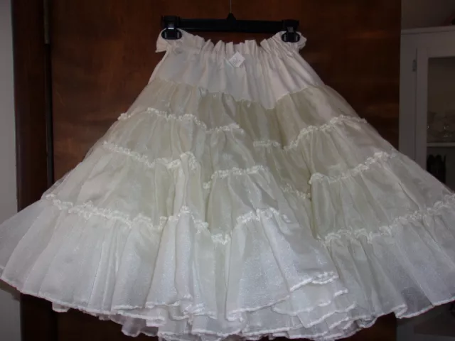 Can Can petticoat slip square dance Partners Please size L Malco Modes ivory